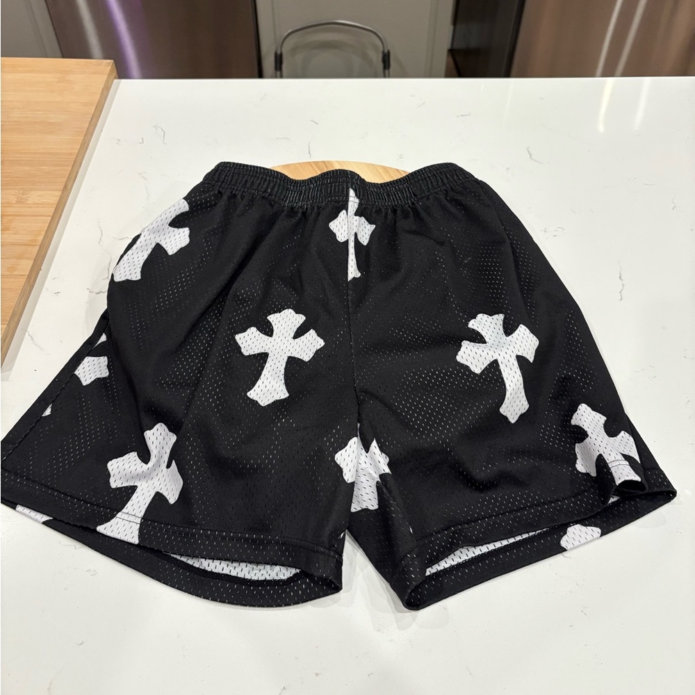 Men's Athletic Shorts with Cross Pattern